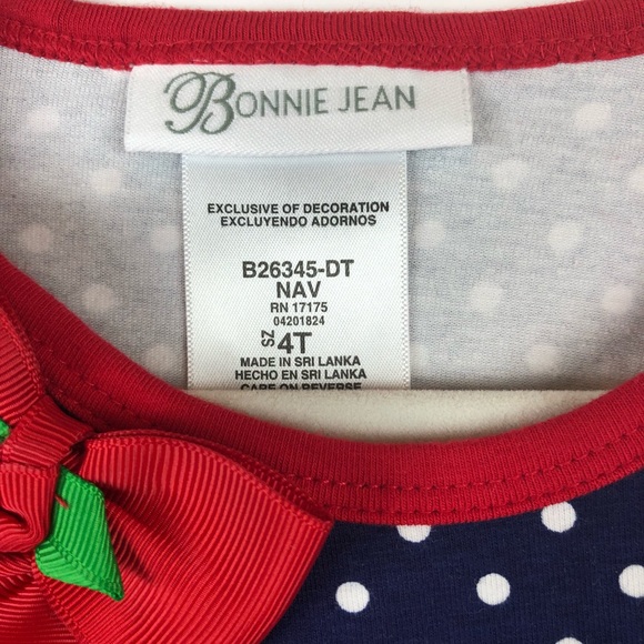 NWT Bonnie Jean Bookworm Polka Dot Navy Dress - Picture 7 of 8